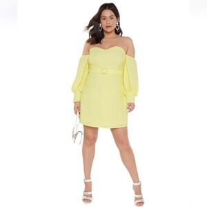 Nasty Gal Off-the-Shoulder Plus Mini Dress